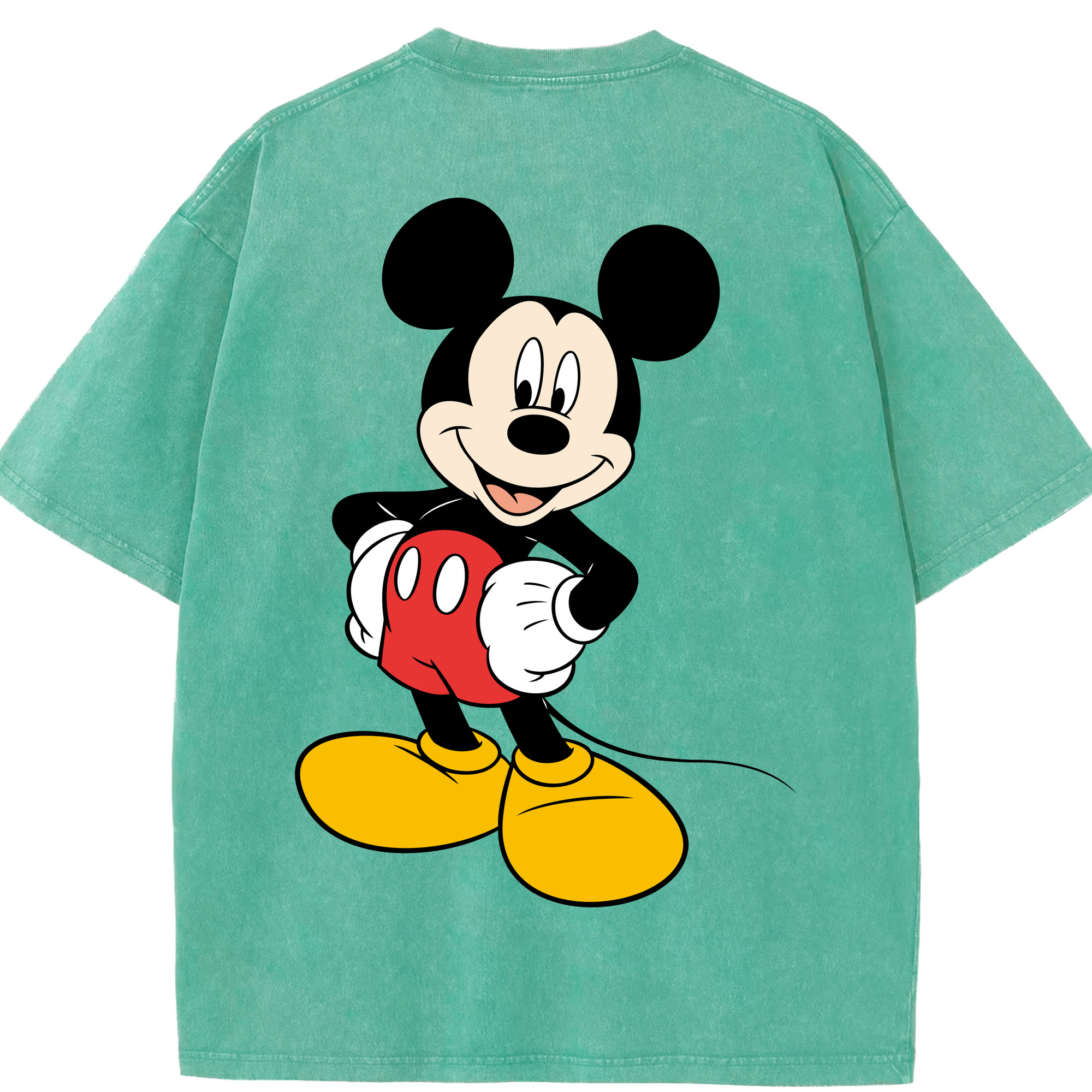 （画像用） ミッキーマウス Mickey Mouse 綿100% ヴィンテージ風 半袖Tシャツ（背面プリント）